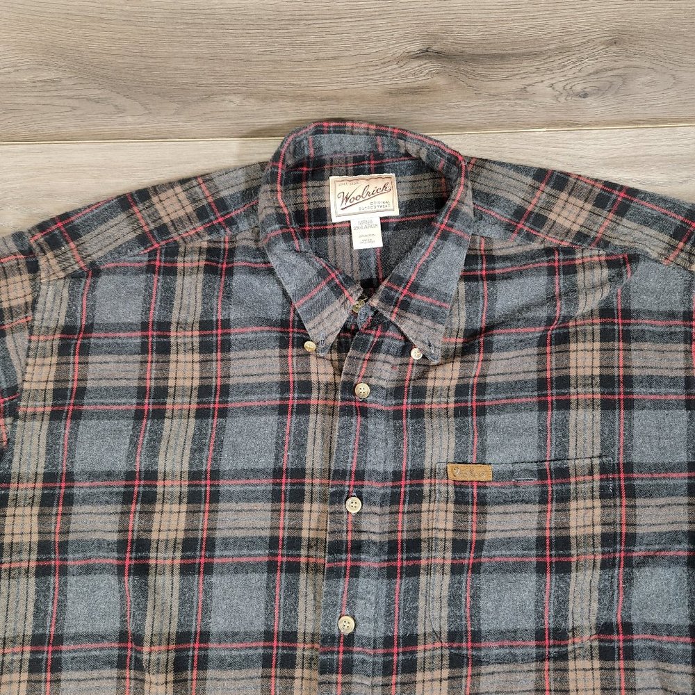 Woolrich Outdoor Wear Men’s XXL Plaid Print Long Sleeve Button Shirt